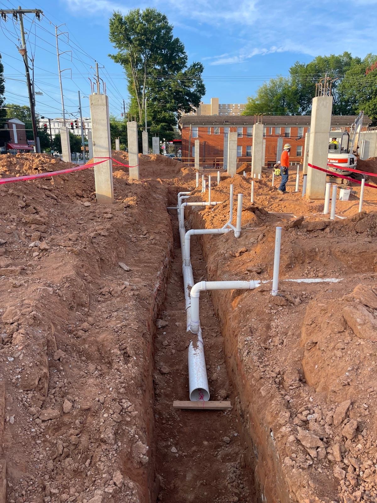 New underground water line installation